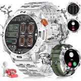 JUNG LIGE Smartwatch Damen & Herren Fitnessuhr, mit Bluetooth Smartwatch (3,63 cm/1,43 Zoll) mit Telefon…