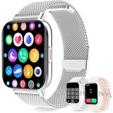 Erkwei Smartwatch (1,69 Zoll, Andriod iOS), Damen Telefonfunktion Armbanduhr Benachrichtigungen Sprachassistentuhr