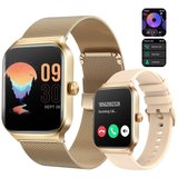 Yuede Smartwatch Damen Herren, Smartwatch Sportuhr mit Bluetooth Anrufe und SMS-Benachrichtigung ( 1.96"Zoll…