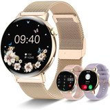 HXQHSTBG Männe & Frauen's Smartwatch (1,32 Zoll, Android / iOS), Mit stilvollem Design, Eleganz, Sprachanrufen…