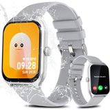 Yuede Smartwatch für Damen und Herren, Smartwatch (Quadratischer 1,96-Zoll-HD-Full-Touch-Farbdisplay…