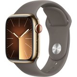 Apple Watch Series 9 GPS + Cellular 41mm Edelstahl M/L Smartwatch (4,1 cm/1,61 Zoll, Watch OS 10), Sport…