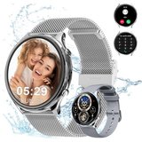 Powerwill Smartwatch Damen mit Telefonfunktion, HD Voll Touchscreen Smartwatch (1,39 Zoll), Fitness…