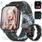 JUNG Tisoutec Smartwatch Damen & Herren Fitnessuhr, inkl. 2 Armbänder Smartwatch (4,69 cm/1,85 Zoll)…
