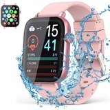 ombar Smartwatch Damen Herren,1,9 Zoll Touchscreen Fitnessuhr Smartwatch (Fitnessuhr mit Telefonfunktion/WhatsApp…