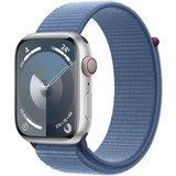 Apple Watch Series 9 LTE 45mm Aluminium Silber Sport Loop Winterblau
